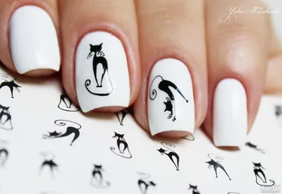 Креативные рисунки черной кошки на ногтях (71 фото) - картинки modnica.club