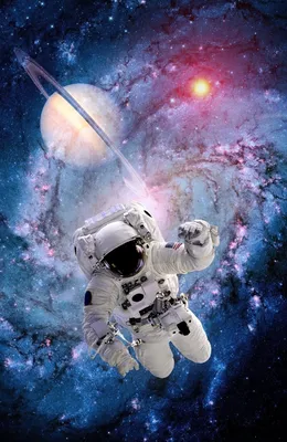 Фотообои на стену Космонавт в открытом космосе - Узкие вертикальные Разное  Для подростков Космос Для мальчиков