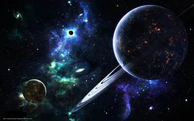 Планета сатурн,мрачный космос,3D …» — создано в Шедевруме