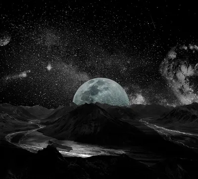 Луна в космосе стоковое изображение. изображение насчитывающей звезда -  50582483
