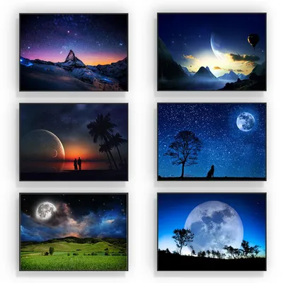 Дизайнерские Фотообои \"Космос.Звёзды.Ночь.Луна.Вселенная\" - купить по  выгодной цене в интернет-магазине OZON (613275466)