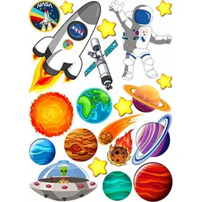 Вафельная картинка \"Космос. Астронавт. Ракета. Планеты\" (А4) купить в  Украине