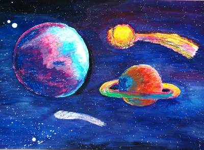 17 июля мастер-класс «Космос», рисунок, гуашь. |