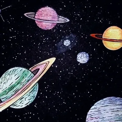 Картинки космоса детские рисунки (48 фото) » рисунки для срисовки на  Газ-квас.ком