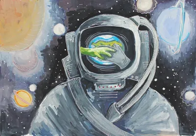 Нарисовать космос гуашью сможет даже ребенок | Рисунок поэтапно для  начинающих - YouTube