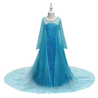 Синее платье принцессы Эльзы с пайетками купить в интернет-магазине  Newshop24.ru, отзывы и фото, арт. B001W01012.