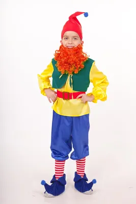 Костюм Гнома, новинка 2021, детский костюм гнома с новым колпаком, размер  XS, рост 98-110 см, костюм Гнома на мальчика 3-4 лет, Карнавалия