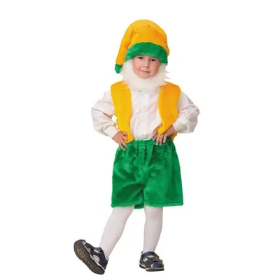 Детский карнавальный костюм Гном с бородой (мех) р.28 на рост 110 купить в  интернет магазине