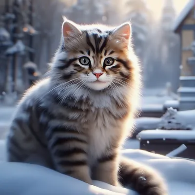 Зимняя фотография кота: выбор размера изображения | Кот зимой Фото №804087  скачать