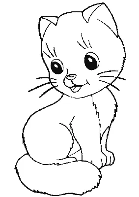 Раскраска Кошка для детей Распечатать бесплатно