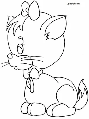 Раскраска Кот с мышкой - распечатать бесплатно