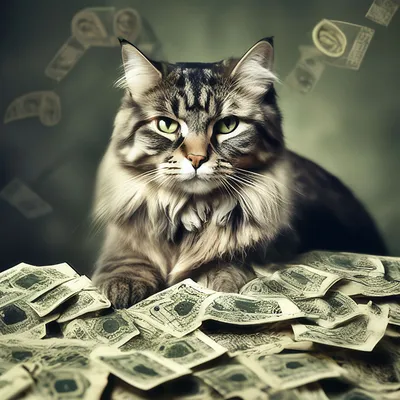Кот купил деньги» — создано в Шедевруме