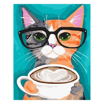 Кот с кофе