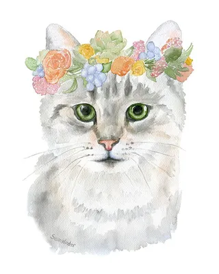 Котик с цветами для Лия Ру» — создано в Шедевруме
