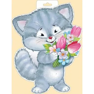 милый кот с весенними цветами PNG , кошка, весна, цветок PNG картинки и пнг  PSD рисунок для бесплатной загрузки