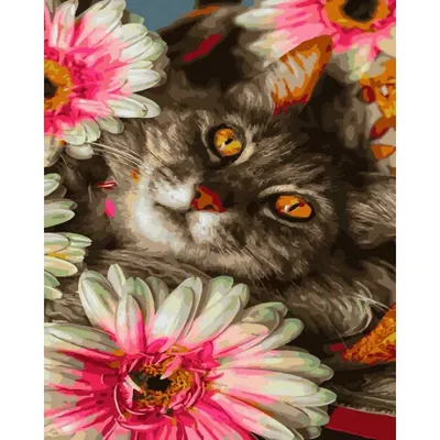 Кот и весенний букет. Фотограф Анна Петина