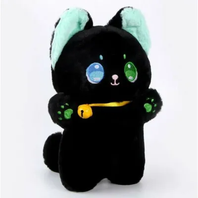 черная кошка аниме с пурпурными глазами котенок, созданный помощником по  генераторам. Иллюстрация штока - иллюстрации насчитывающей неон,  генеративно: 280160315