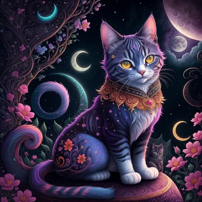 Коты Арт. Милые коты | Иллюстрации кошек, Милые котики, Очаровательные  котята