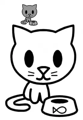 Рисунки для срисовки легкие котики милые (43 шт)