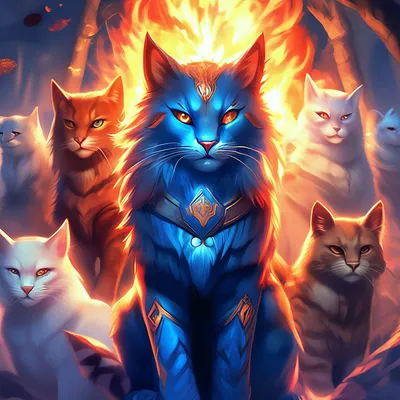 Обои с огоньком 🧡🧡🧡 | Кошки воины, Кот-воитель, Милые рисунки