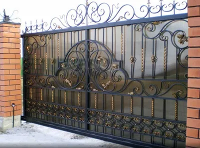 Ворота кованые ВК№140 46 16 118 70 64 45 33 57 111 [C6KSPL4QEI] |  оригинальные кованые ворота фото цены (Можайск)