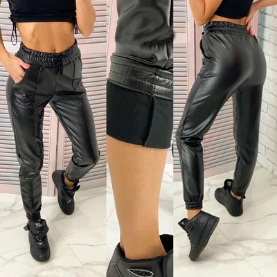 Черные прямые кожаные брюки Сальма 4258 ᐅ купить в Украине | Itelle