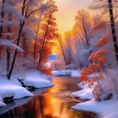 Красивая природа зима реалистично как…» — создано в Шедевруме