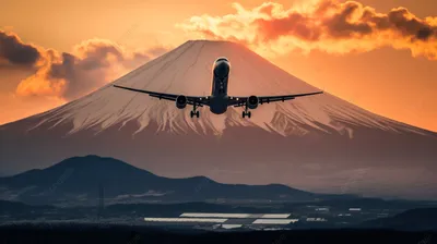 Красивый самолёт красиво летит в …» — создано в Шедевруме