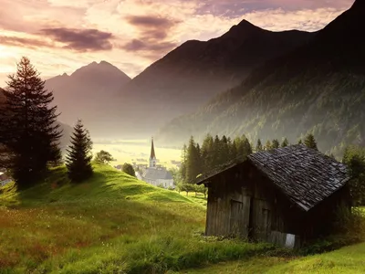 обои : Тироль, Австрия, Туманный, Гора, деревня 1600x1200 - wallhaven -  1101327 - красивые картинки - WallHere