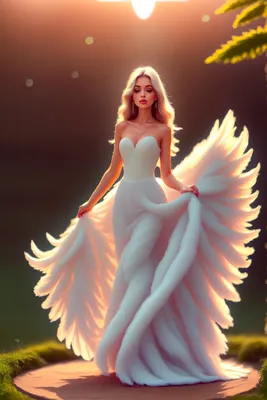 Красивая девушка с крыльями в …» — создано в Шедевруме