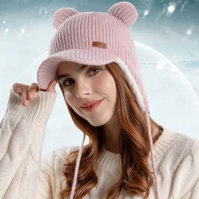 Новинка 2022, брендовая теплая бейсбольная шапка, Женская шерстяная Кепка с  ушами, Красивые вязаные шапки, женские модные шапки на осень и зиму,  оптовая продажа | AliExpress