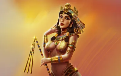 Картинки девушка, взгляд, египет, украшения, арт, золото, красивая, блеск,  клеопатра, царица - обои 1920x1200, картинка №490386