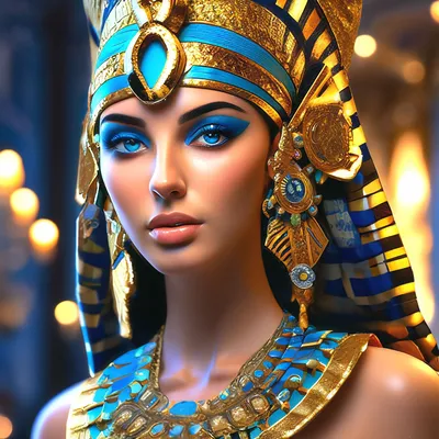 Красивая Девушка Портрет, Профиль В Стиле Египетского Фараона Клеопатры  Фотография, картинки, изображения и сток-фотография без роялти. Image  45665942