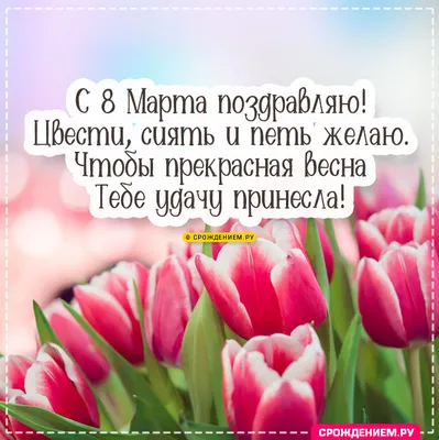 Красивая открытка с букетом ярких тюльпанов, с 8 марта • Аудио от Путина,  голосовые, музыкальные