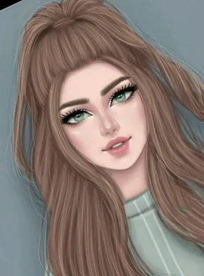 Картинка девушки на аву нарисованная брюнетка