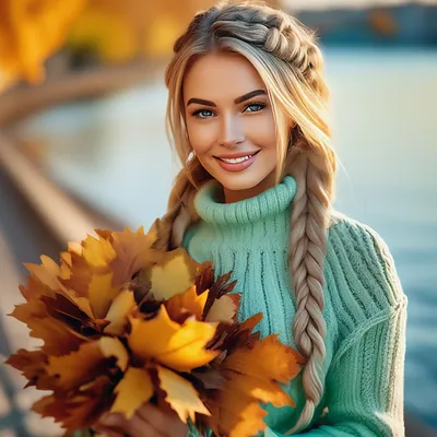 осень. девушка держит в руках падающие осенне-желтые красивые кленовые  листья. Стоковое Фото - изображение насчитывающей упадено, детство:  231425126