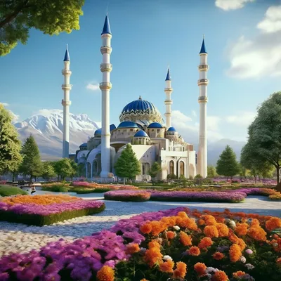 Чечня,красивые мечети,парк …» — создано в Шедевруме