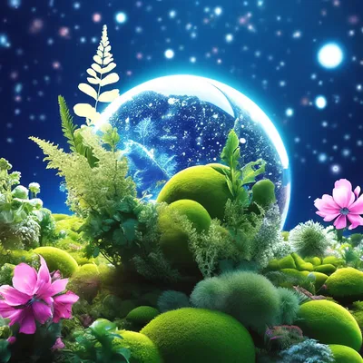 Экология правит миром, в космосе …» — создано в Шедевруме