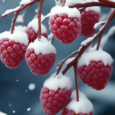 Ветки малины под снегом,осень,…» — создано в Шедевруме