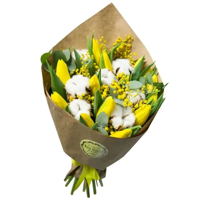 Букет из мимозы и нарциссов - заказать доставку цветов в Москве от Leto  Flowers