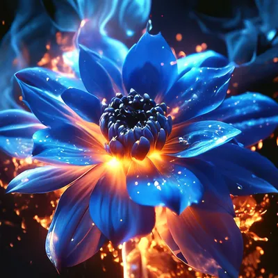 Красивые синие цветы на зеленом фоне Стоковое Фото - изображение  насчитывающей ярко, природа: 185562760