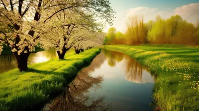 Картинки весна, цветение, вишня, красиво, весна, природа, позитив - обои  1600x900, картинка №131123