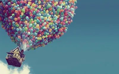 Красивые воздушные шары, поле, речка…» — создано в Шедевруме