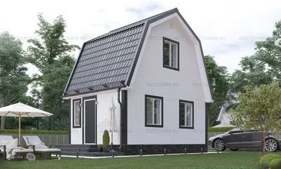 Проект двухэтажного комбинированного дома 10 на 13 метров с террасой /  Комбинированные дома / Проекты