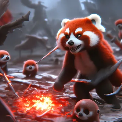 Красная панда из мультфильма \"я …» — создано в Шедевруме