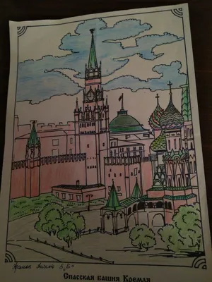 Спасская башня Кремля | Рисунок карандашом, Рисунок, Башня