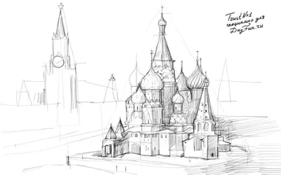 Как нарисовать Кремль карандашом в готическом стиле