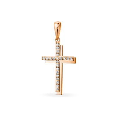 Православный трубчатый крестик из золота с изумрудами и орнаментом (Вес: 6  гр.) | Купить в Москве - Nota-Gold
