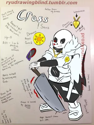 💫Orez-Suke💫✨ on X: \"Walking Cross I was inspired for once Here my first  true drawing of a well know AU Sans Cross!Sans belong to @/jaelarteo (link  in comm) #cross #crosssans #underverse #xtale #