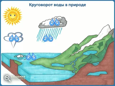 Круговорот воды, The Water Cycle, Russian | U.S. Geological Survey